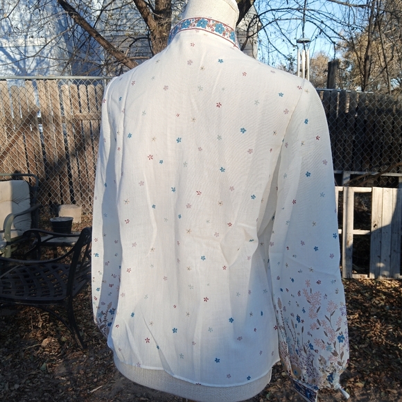 SOLD!Real Vintage, XS/Small, Well Made Floral Print Boho Ethnic Poet Peasant Top - Picture 6 of 6